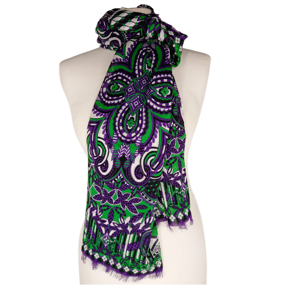 Louis Vuitton Monogram Flower Stole Bandana Violet